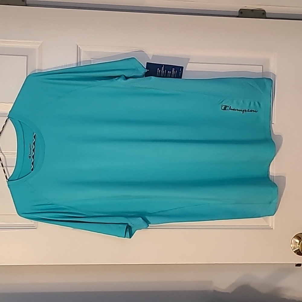 CHAMPION BRAND MENS SHORT SLEEVE T-SHIRT TEAL GREEN SIZE LARGE - Picture 1 of 9